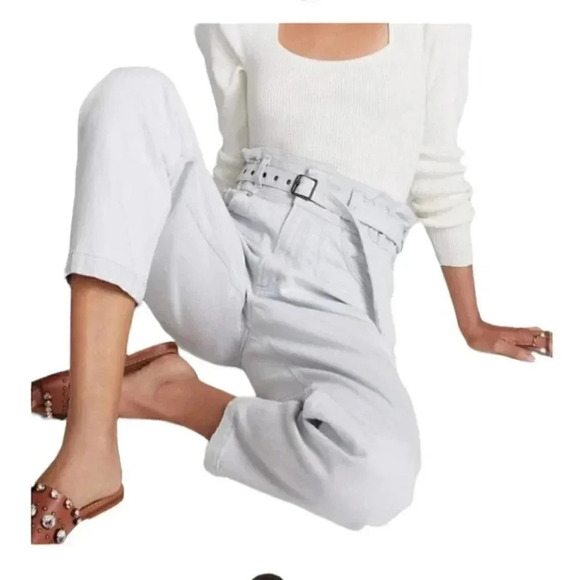 NWT AGOLDE Riya Belted Paperbag Mom Jeans in Connie Blue Light Wash Size 30 - Picture 6 of 12
